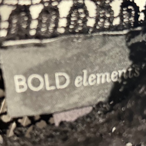 BOLD Elements Elegant Black Crochet Lace High-Neck Top – Semi-Sheer Overlay - Picture 5 of 7